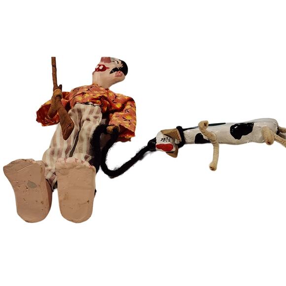 Barefoot Redneck Hillbilly Hunter with Rifle & Hound Dog Figurines Vintage 70s - Picture 8 of 8